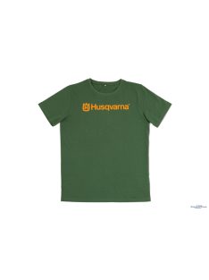 Husqvarna sötétzöld feliratos póló