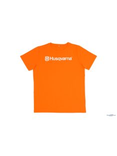 Husqvarna narancssárga feliratos póló - S
