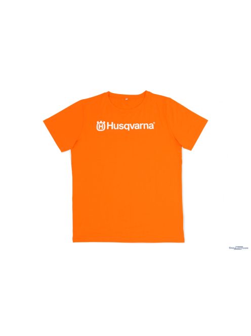 Husqvarna narancssárga feliratos póló
