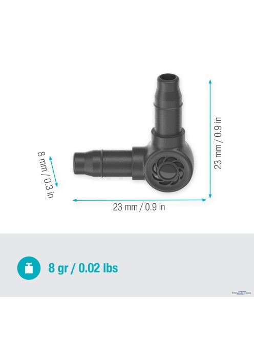 GARDENA 4,6 mm-es (3/16") L-elem 13212-20