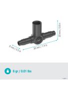 GARDENA east T-elem permetezőfúvókákhoz / végcsepegtetőkhöz 4,6 mm (3/16") 13216-20