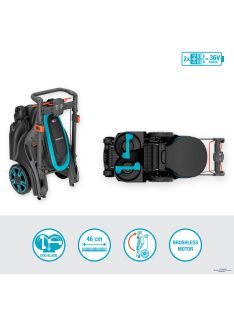   GARDENA PowerMax Duo 46/36V P4A akkumulátoros fűnyíró akkumulátorral (2,5 Ah) 14646-65